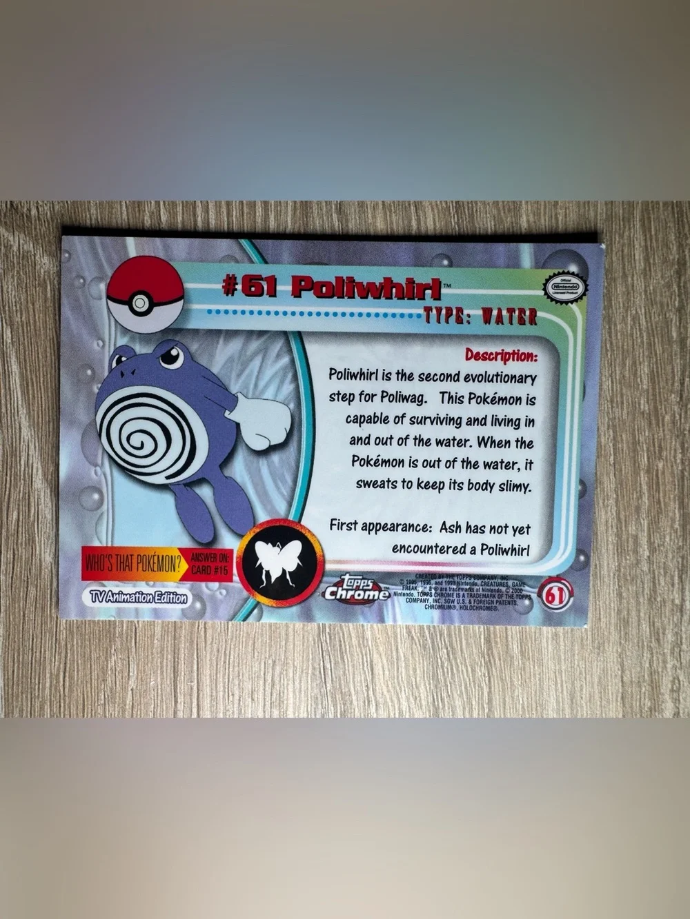 Poliwhirl #61/Pokemon 2000 Topps Chrome